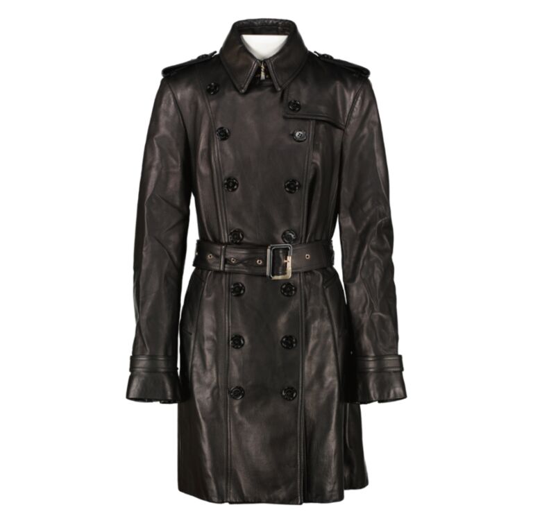 Burberry London Black Lambskin Trench Coat Labellov Buy and