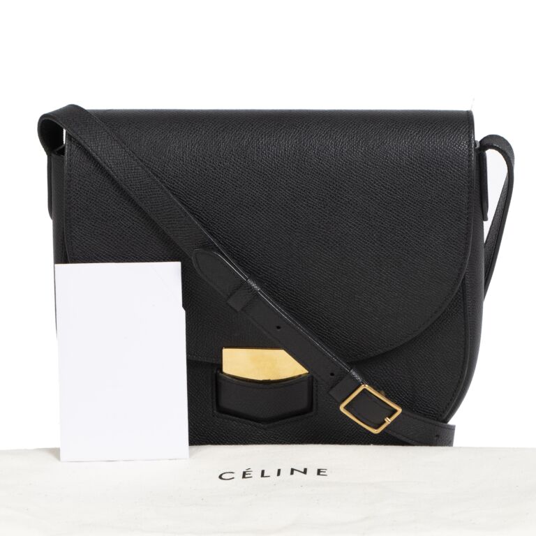 Celine Trotteur Blue Medium Crossbody Bag Labellov Buy and Sell Authentic Luxury