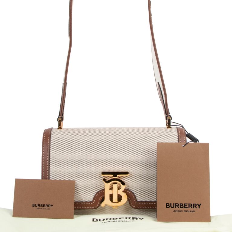 Burberry Black Leather Mini TB Flap Crossbody Bag | eBay