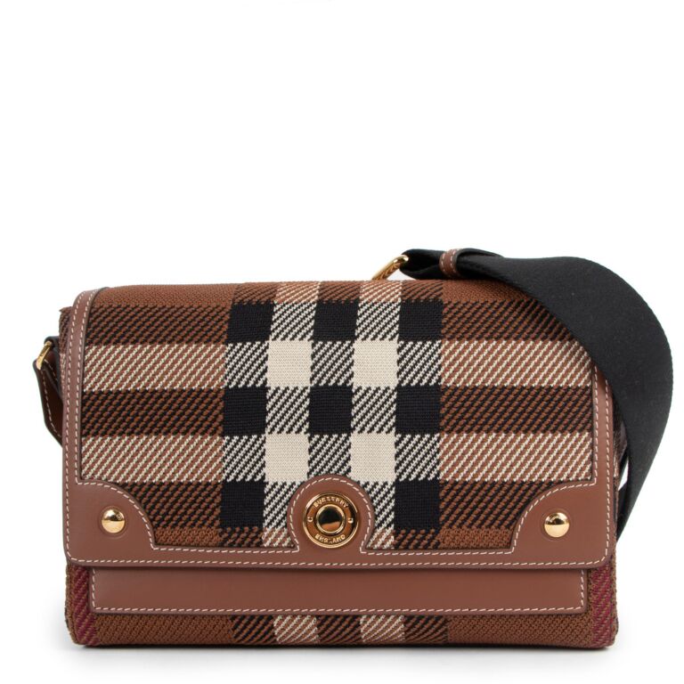 Note Medium Leather & Vintage Check Crossbody Bag