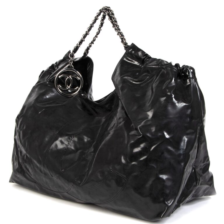 Chanel Black Patent Vinyl Coco Cabas XL Bag ○ Labellov ○ Buy and