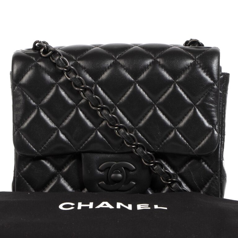 Chanel So Black Classic Double Flap Bag Quilted Shiny Crumpled Calfskin  Medium - ShopStyle