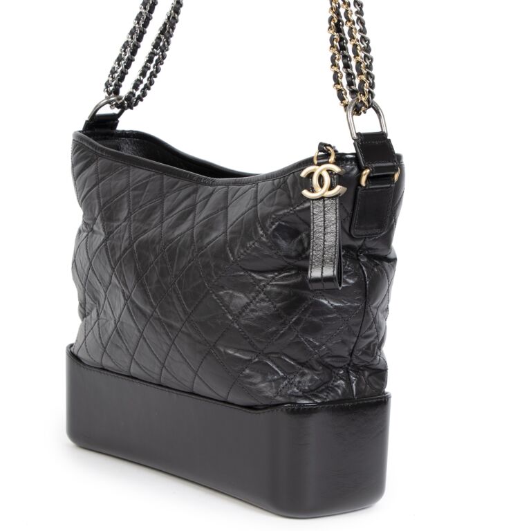 Chanel Black Quilted Aged Calfskin Leather Gabrielle Hobo Bag – STYLISHTOP