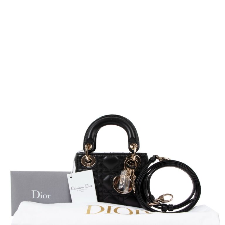 Dior - Lady Dior Micro Bag Black Cannage Lambskin - Women