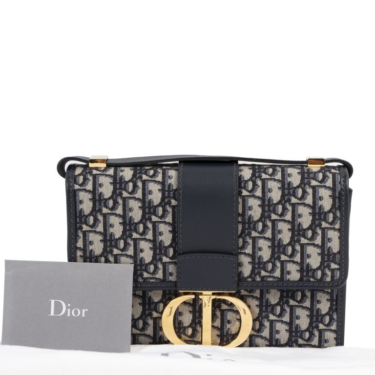 【ヴィンテージ】Rank:A☆Dior Oblique MONTAIGNE バッグ a43063 Dior Blue Oblique 30 Montaigne Bag ○ Labellov ○ Buy and