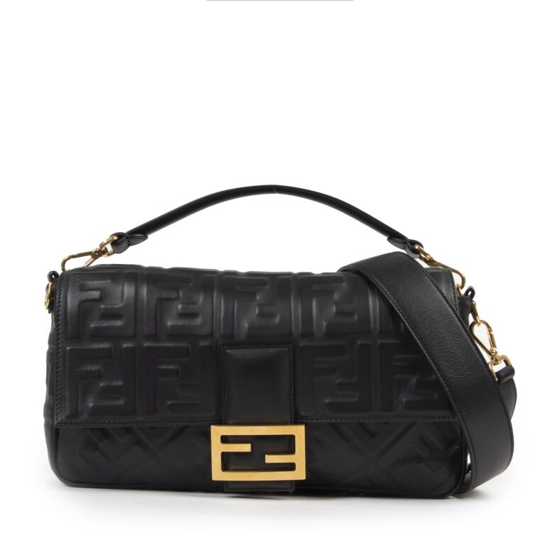 Fendi Large Black Baguette Bag Labellov Buy and Sell Authentic Luxury