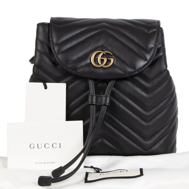 Gucci marmont shop quilted leather backpack