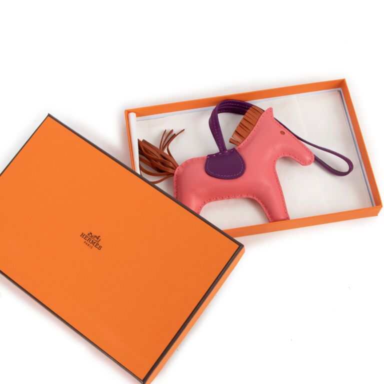Hermès Rodeo Charm PM Azalea Pink Rose Azalée, Poppy Orange Orange