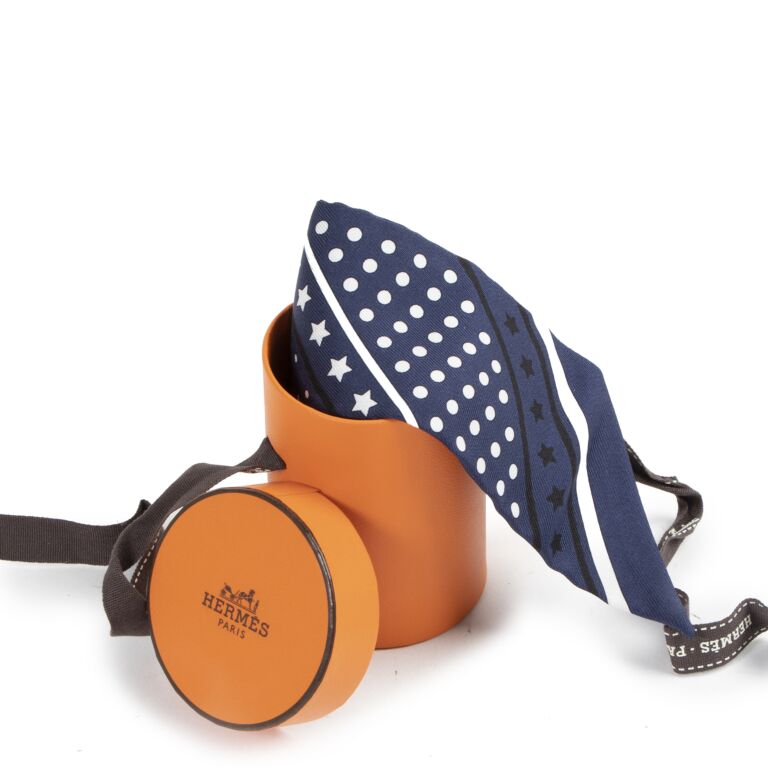 Hermès Twilly Les Flacons Bandana Marine / Rouge / Blanc