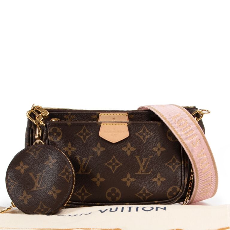 Louis Vuitton Monogram Pink Strap Multi Pochette Crossbody Bag