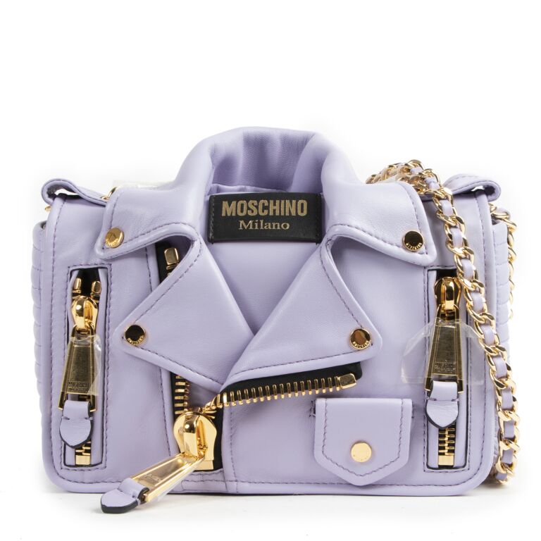 Moschino Biker Lilac Shoulder Bag Labellov Buy and Sell Authentic Luxury