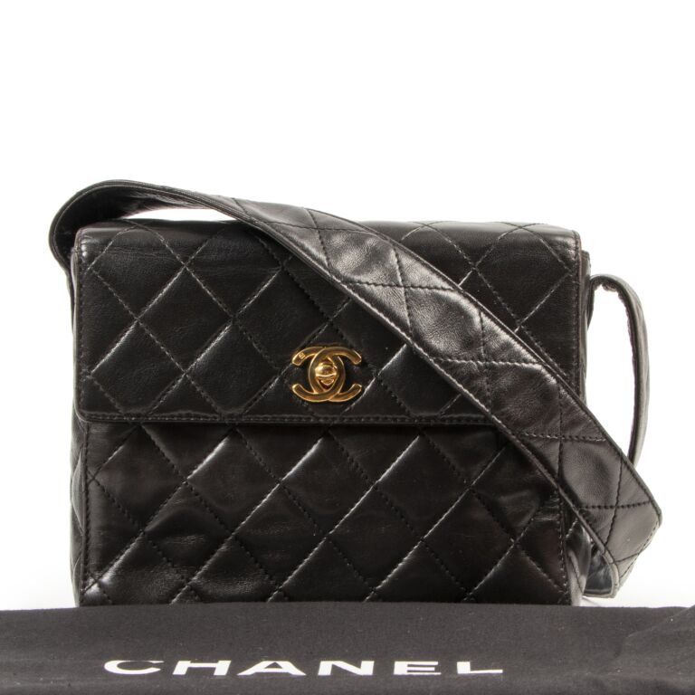 Authentic Chanel Quilted Lambskin Hobo Bag