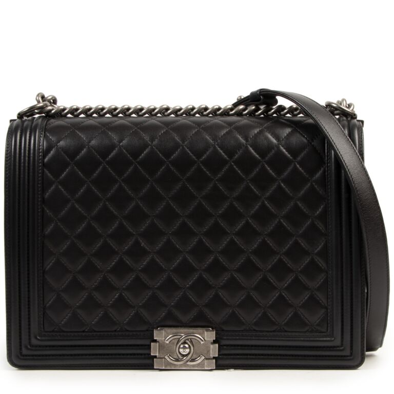Chanel Black Large Boy Bag PHW Labellov Buy and Sell