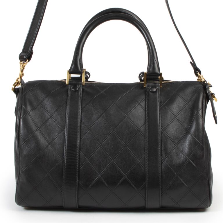 Chanel  Black Chevron Wool All Day Long Boston Bag  VSP Consignment
