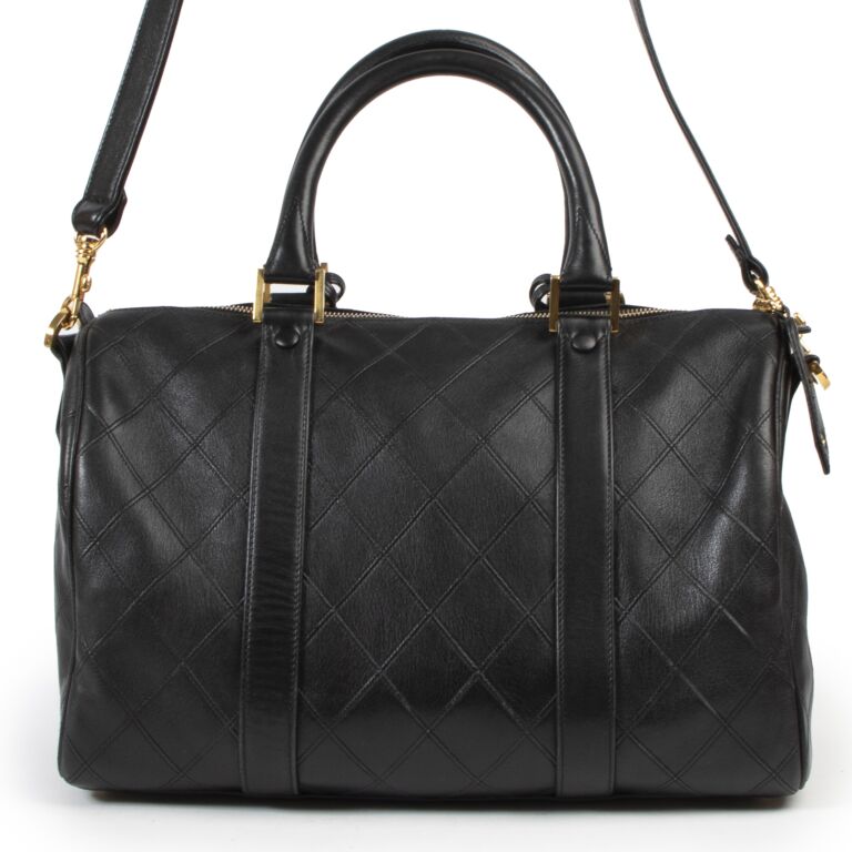 Chanel Boston handbag in black leather – travel bag For Sale at