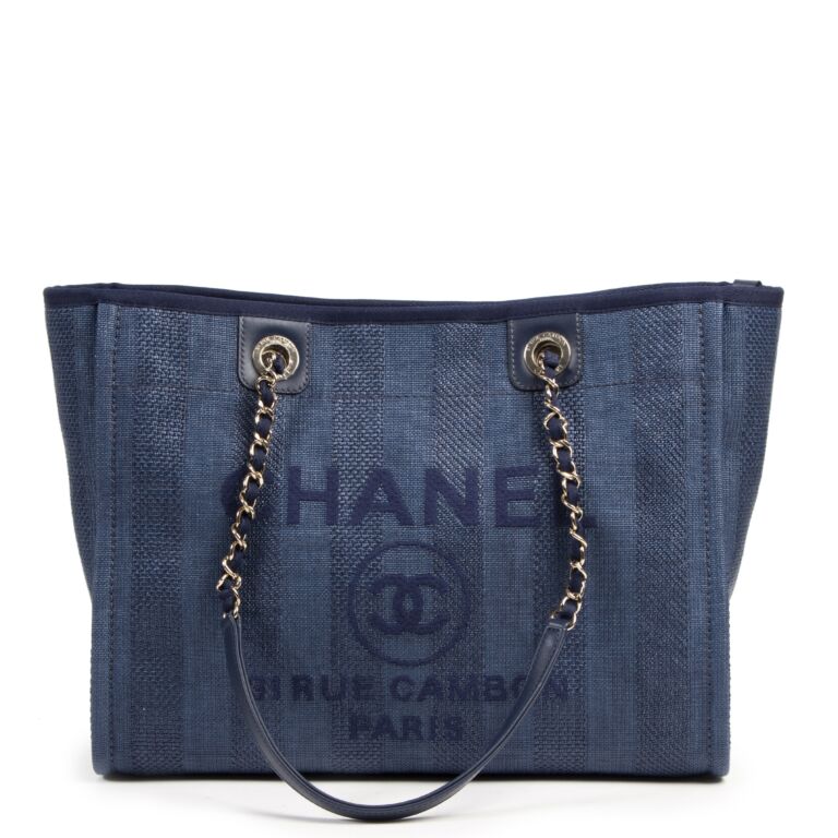 Chanel blue tote sale bag