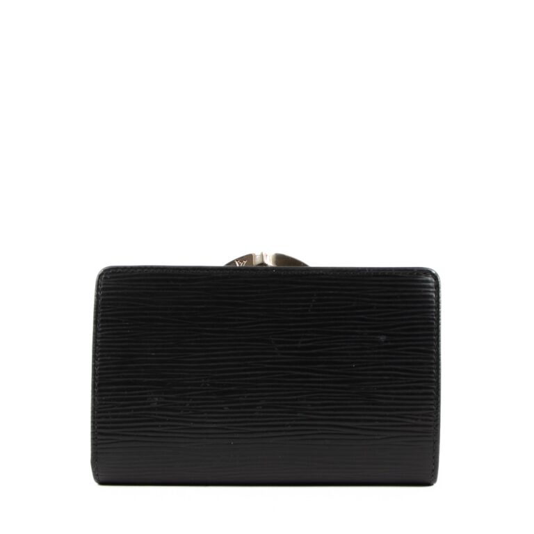 louis black purse leather