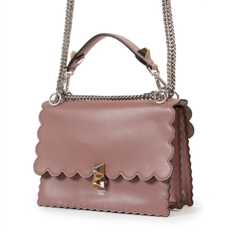 Fendi Kan I Scalloped Studded English Rose Crossbody Bag