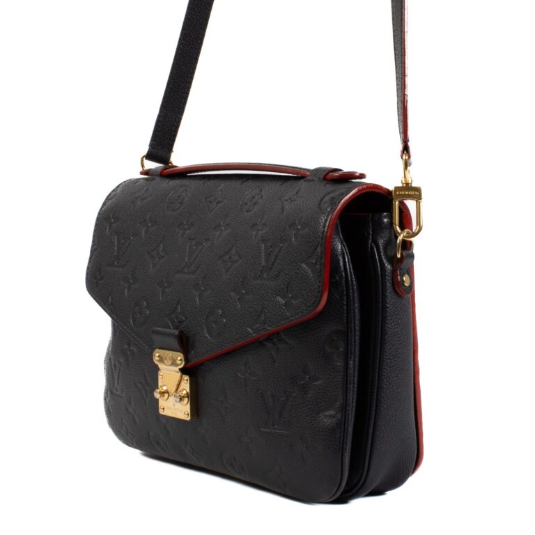 Louis Vuitton Navy Monogram Empreinte Leather Pochette Metis Bag Labellov Buy and Sell Authentic Luxury