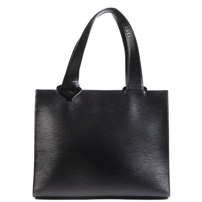 Louis Vuitton Black Leather Tote - 100 For Sale on 1stDibs