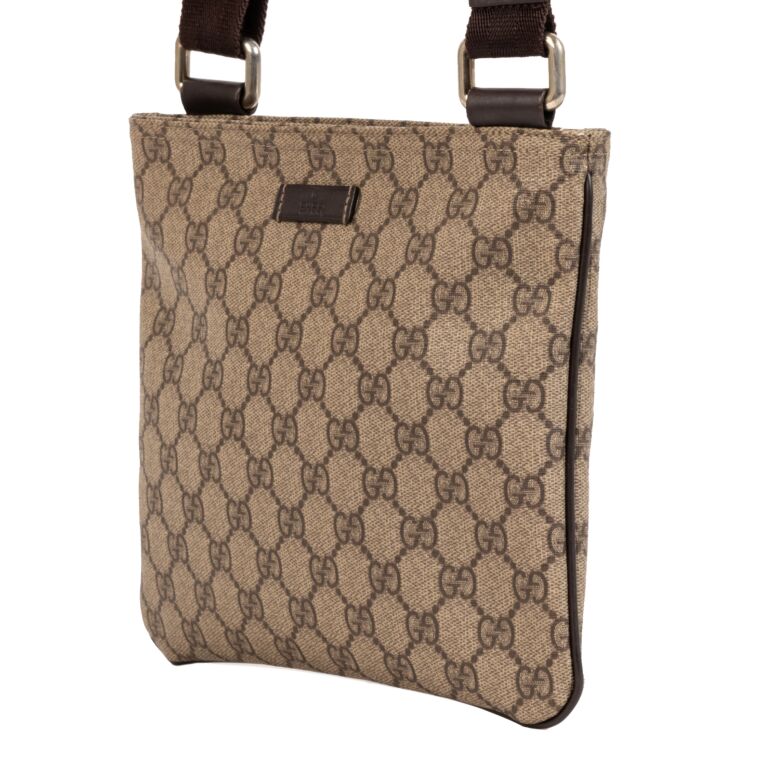 Brown Gucci Small GG Supreme Flap Messenger Crossbody Bag – Designer Revival