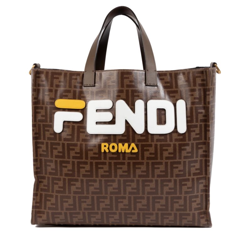 Fendi Limited Edition Mania Logo Fila Large Shopper Tote