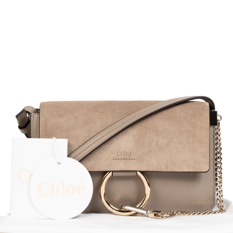 Chloe Faye Small Shoulder Bag - Motty Grey 100% Authentic