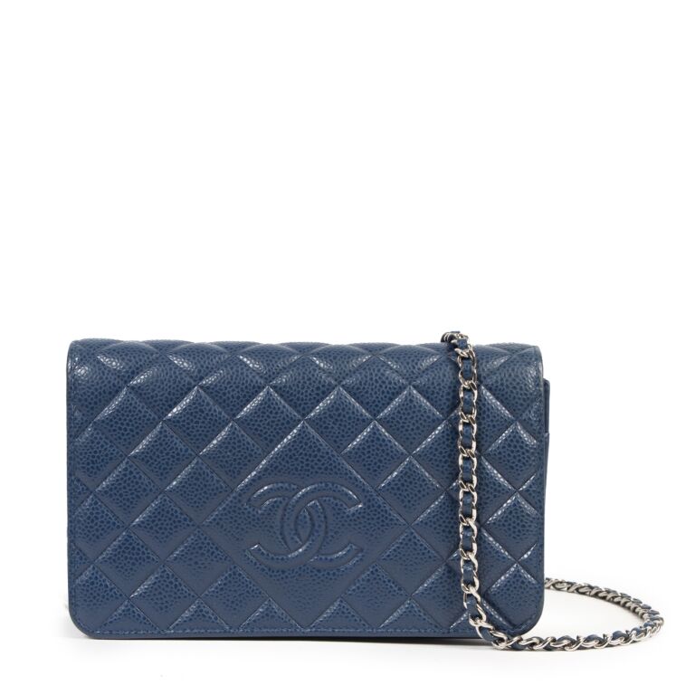 Chanel blue hot sale caviar bag