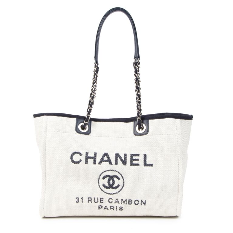 Chanel canvas deauville tote online