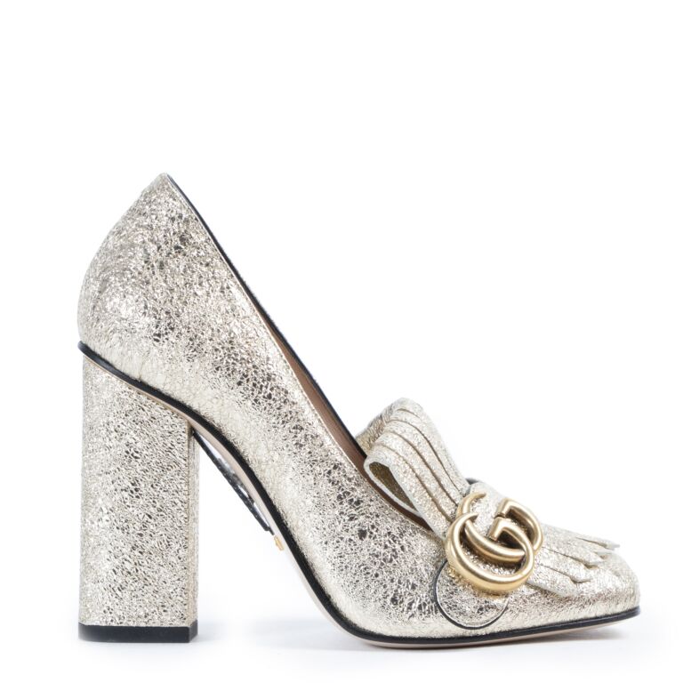 Gucci discount pumps gold