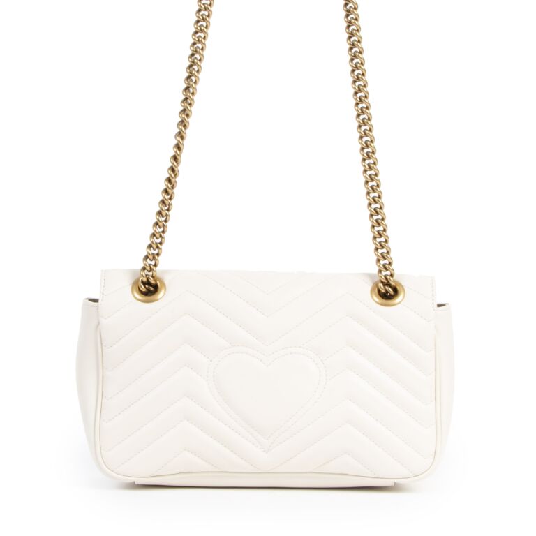 Gucci White Small Marmont Shoulder Bag ○ Labellov ○ Buy