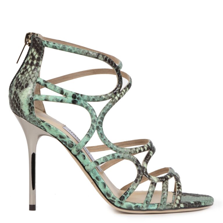 Jimmy Choo Python Cut Out Sandals size 35 Labellov Buy and Sell Authentic Luxury