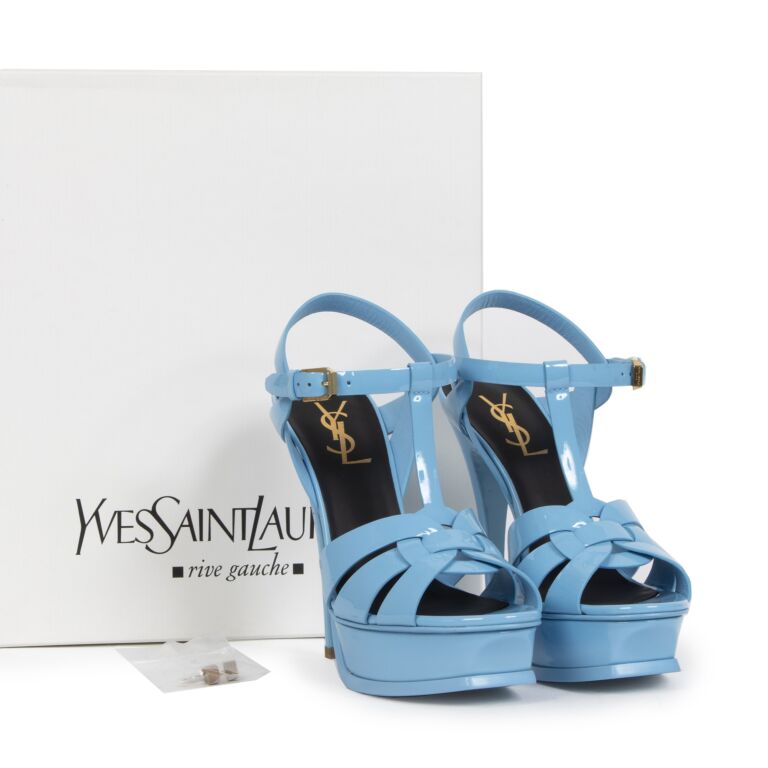Yves Saint Laurent-Tribute 75 T-Strap Sandals - Couture Traders