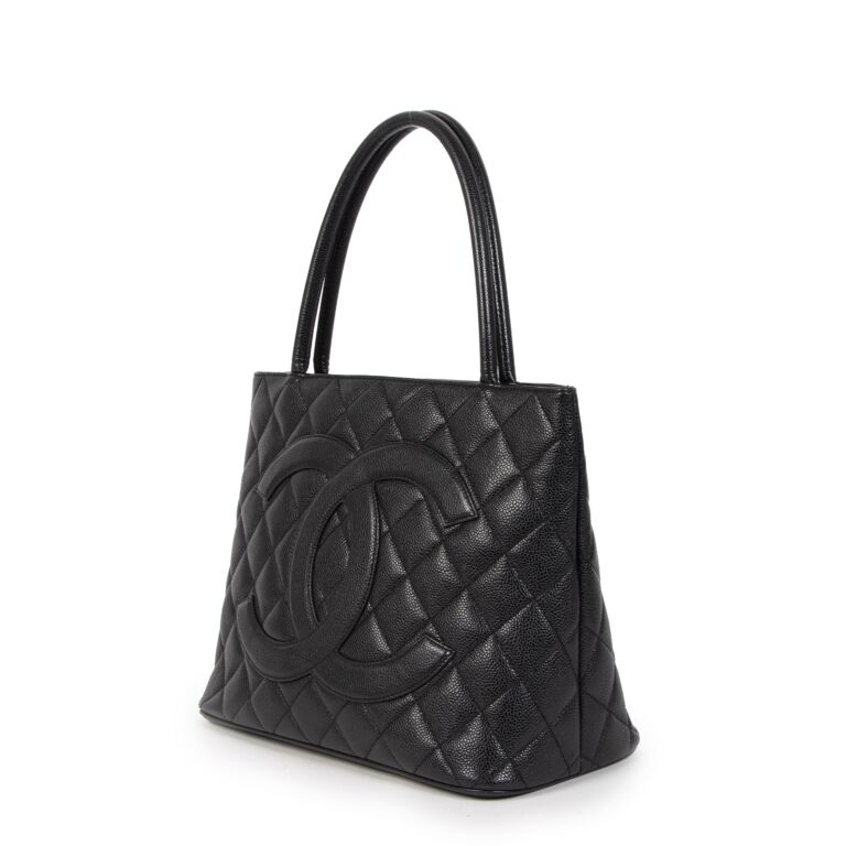 Chanel Black Caviar Medallion Classic Tote Bag Labellov Buy and Sell Authentic Luxury