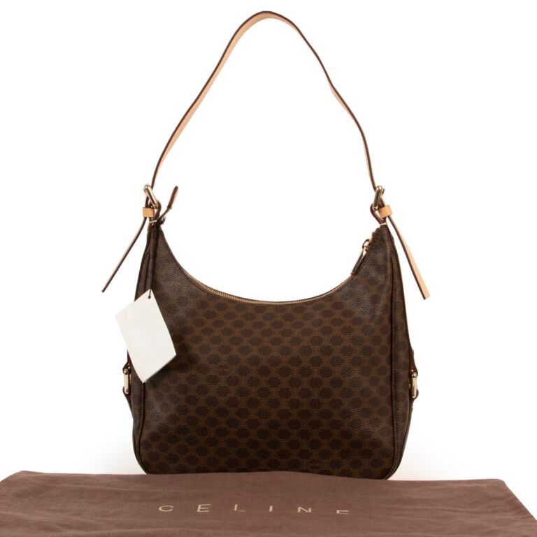 Celine Vintage Monogram Macadam Hobo Bag Brown