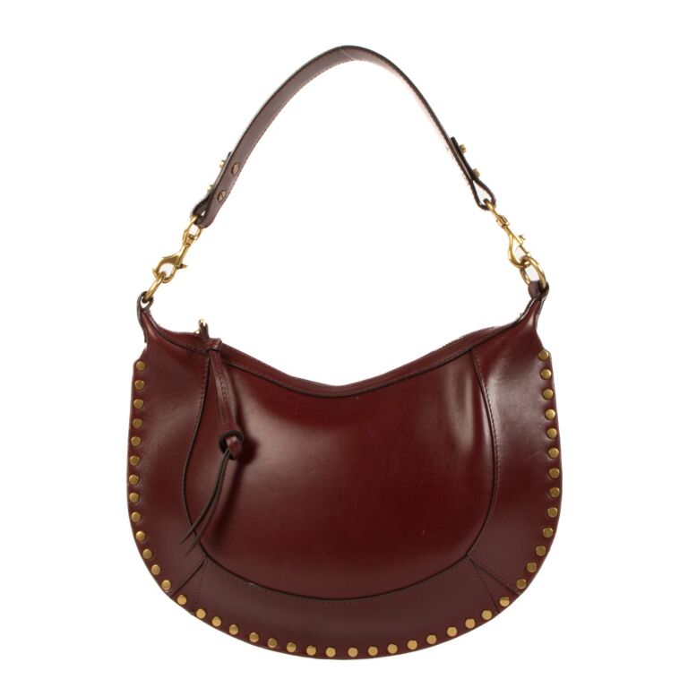 Burgundy leather hotsell hobo bag
