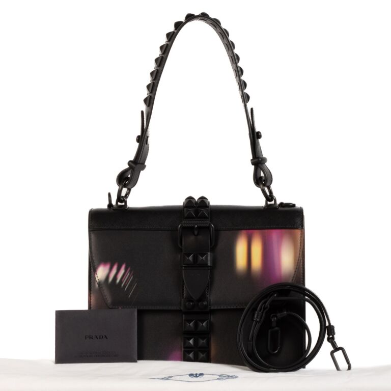 Prada elektra leather deals shoulder bag