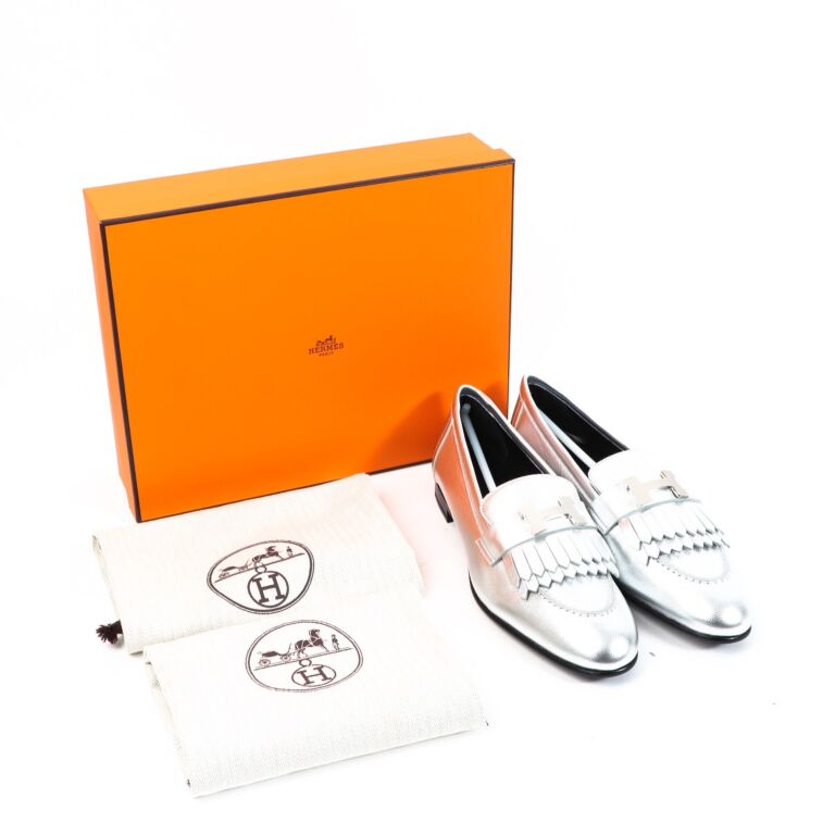 Hermès Silver Royal Loafers ○ Labellov ○ Buy and Sell