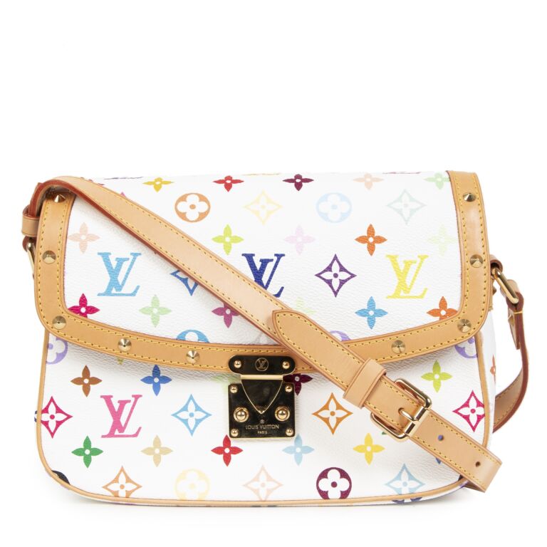 Louis Vuitton LV White Multicolor Monogram Sologne Crossbody Purse