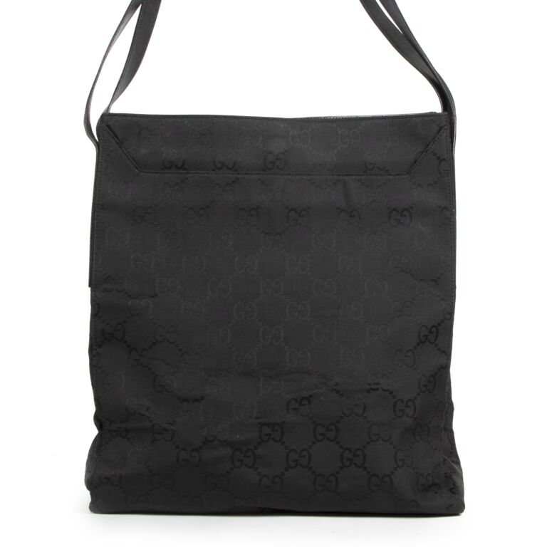 Gucci Black Monogram Canvas Tote Bag Labellov Buy and Sell Authentic Luxury
