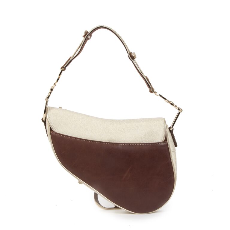 Christian Dior ブラウンレザーバッグ Dior Brown Leather Limited Edition Saddle Bag ○ Labellov