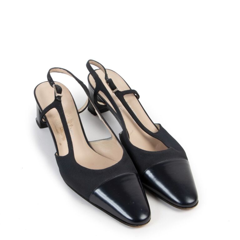 Chanel // Black Leather D'orsay Slingback Flat – VSP Consignment