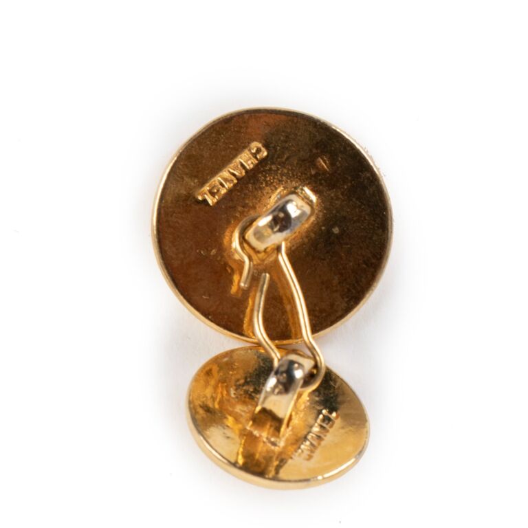 Chanel Vintage CC Flap Bag Gold-Plated Cufflinks ○ Labellov