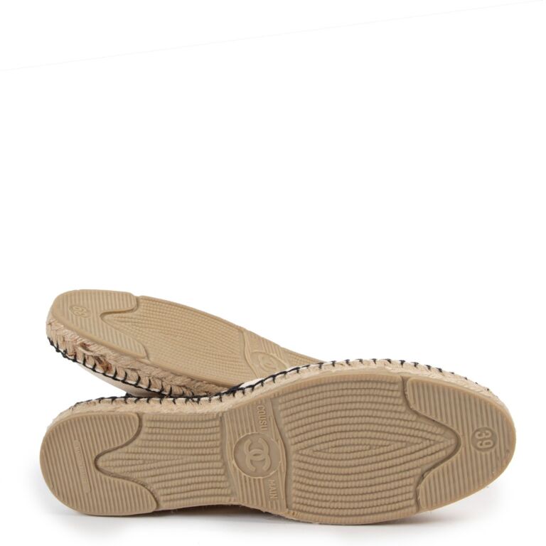 Chanel White Canvas Camellia Espadrilles Size 39 Labellov