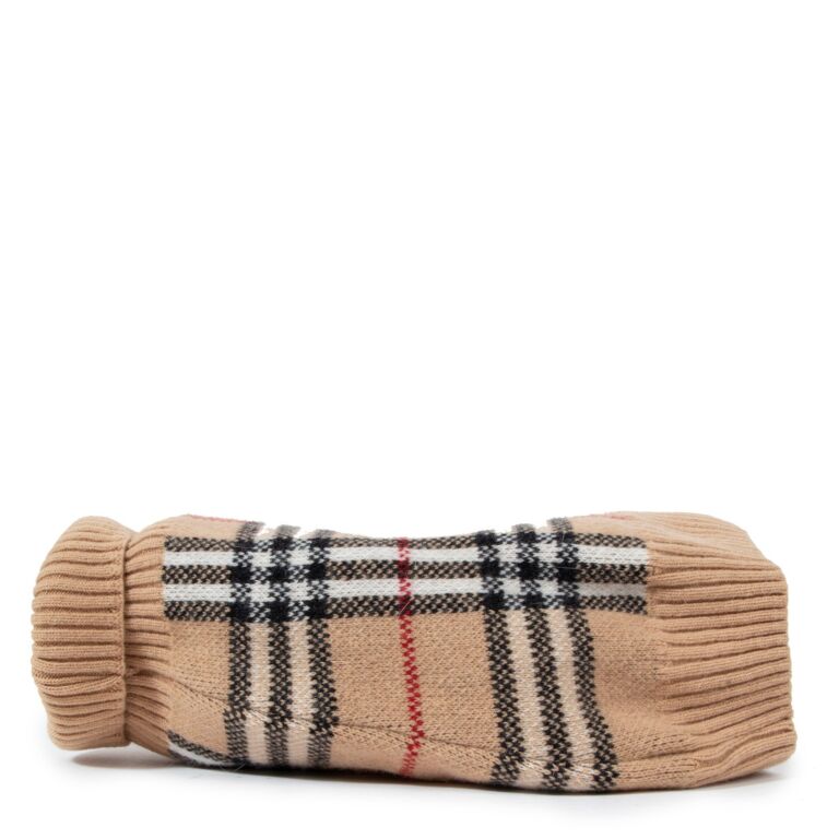 Burberry Beige Check Dog Sweater Size Medium Labellov Buy and Sell Authentic Luxury