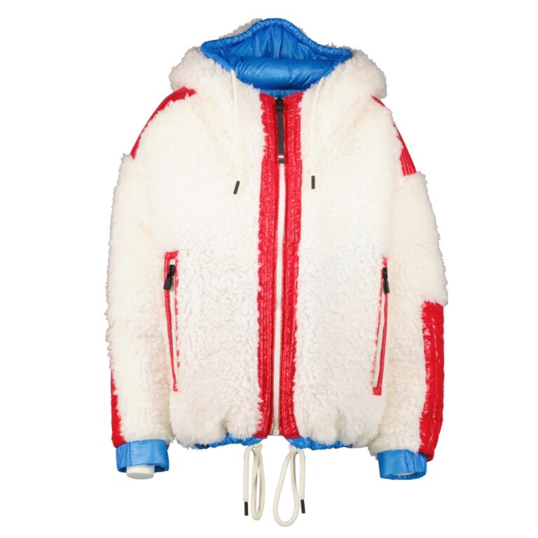 Moncler Grenoble Blue/White Reversible Hufi Down Jacket - size 1