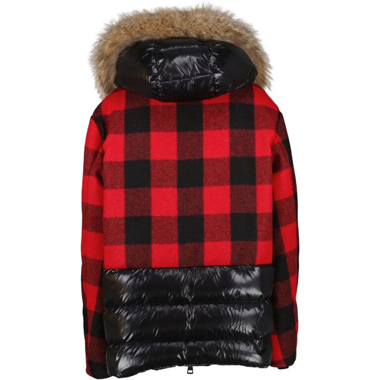 Moncler Stecknadelhorn Red Tartan Down Jacket ○ Labellov