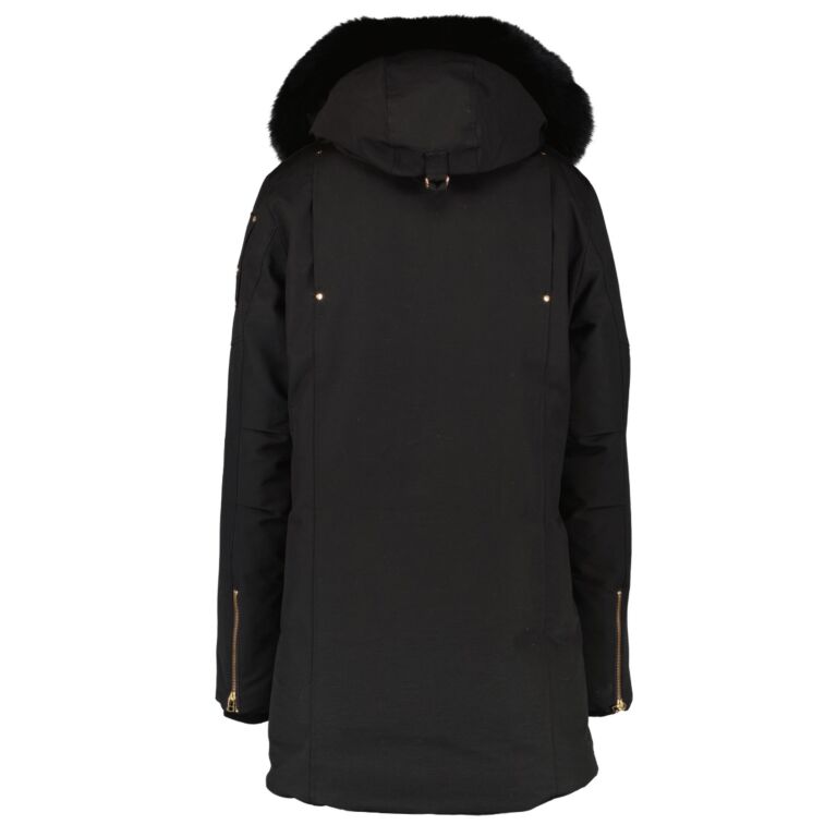 Moose Knuckles Black Gold Stirling Fur Parka - size M ○ Labellov
