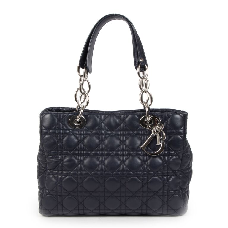 Dior Blue Cannage Tote Bag Labellov Buy and Sell Authentic Luxury