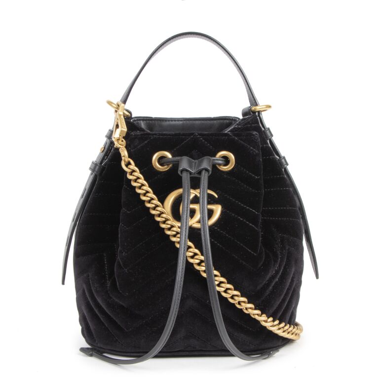 Gg velvet hot sale bucket bag
